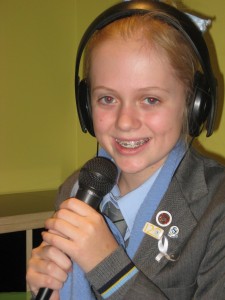 Zara Gracanin recording her radio play