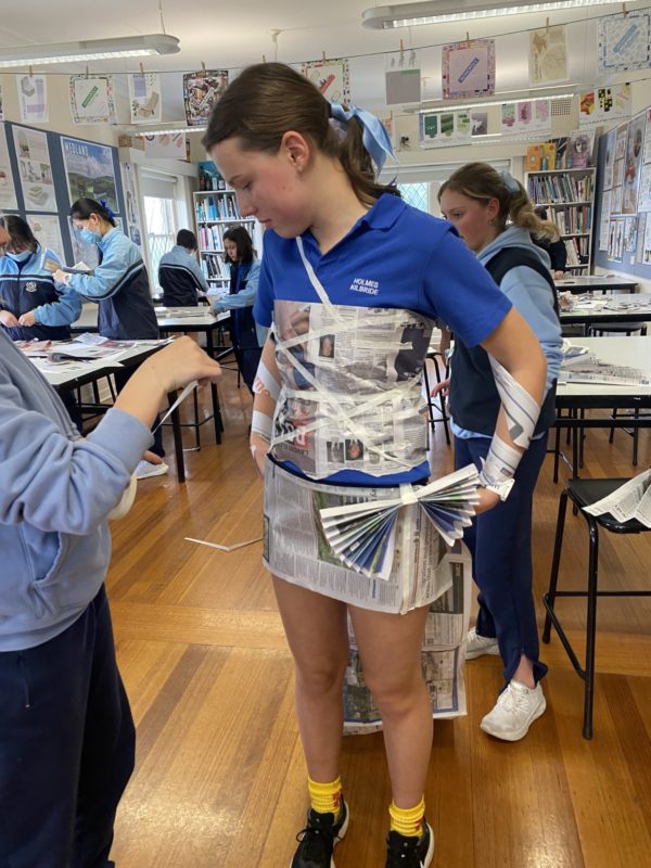 Year 9 Newspaper Fashion Wellbeing Day 22