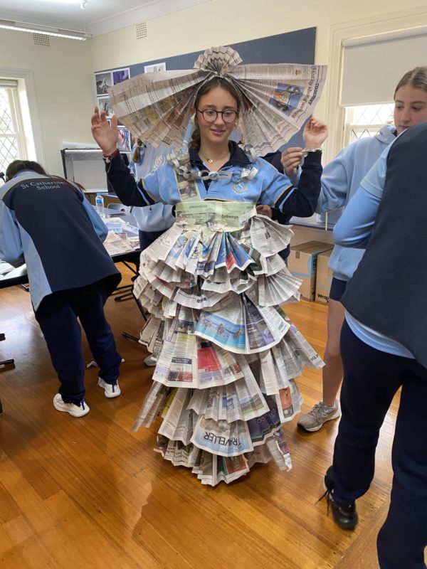 Year 9 Newspaper Fashion Wellbeing Day 22