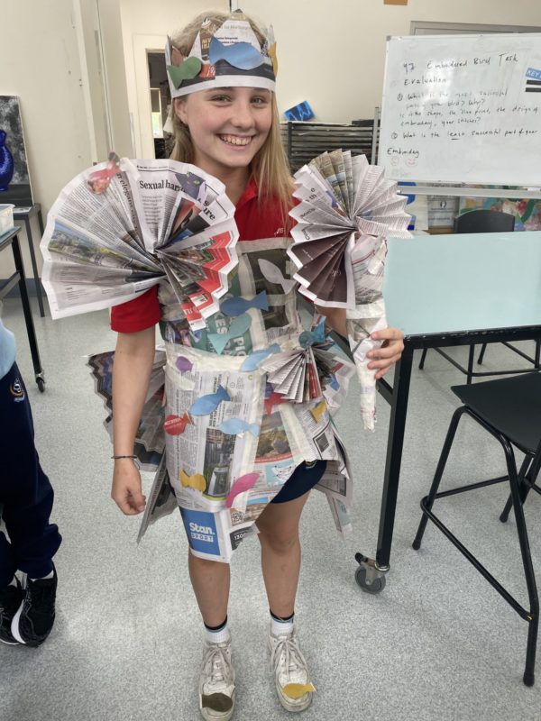 Year 9 Newspaper Fashion Wellbeing Day 22