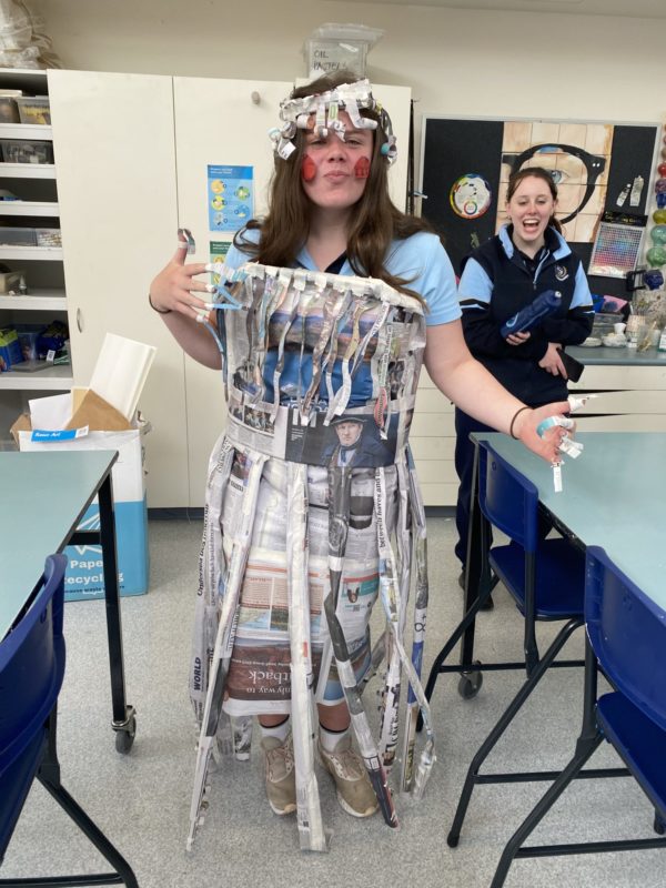 Year 9 Newspaper Fashion Wellbeing Day 22