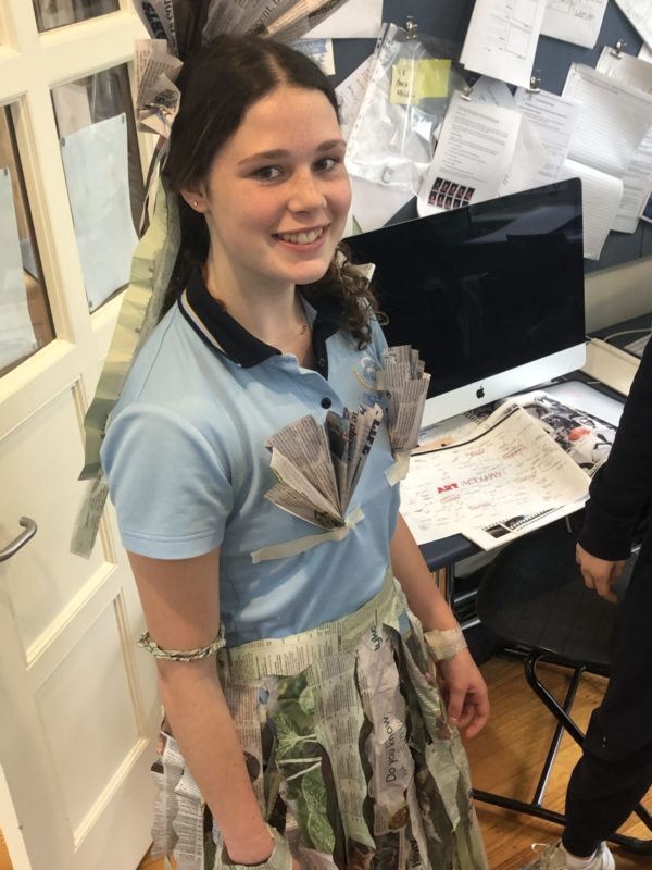 Year 9 Newspaper Fashion Wellbeing Day 22